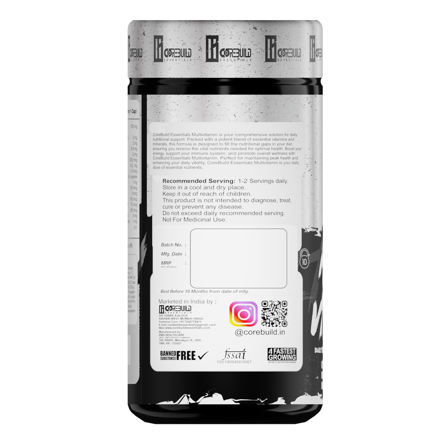 CoreBuild Essentials Multivitamin Complete Daily health and performance nutritional supplement