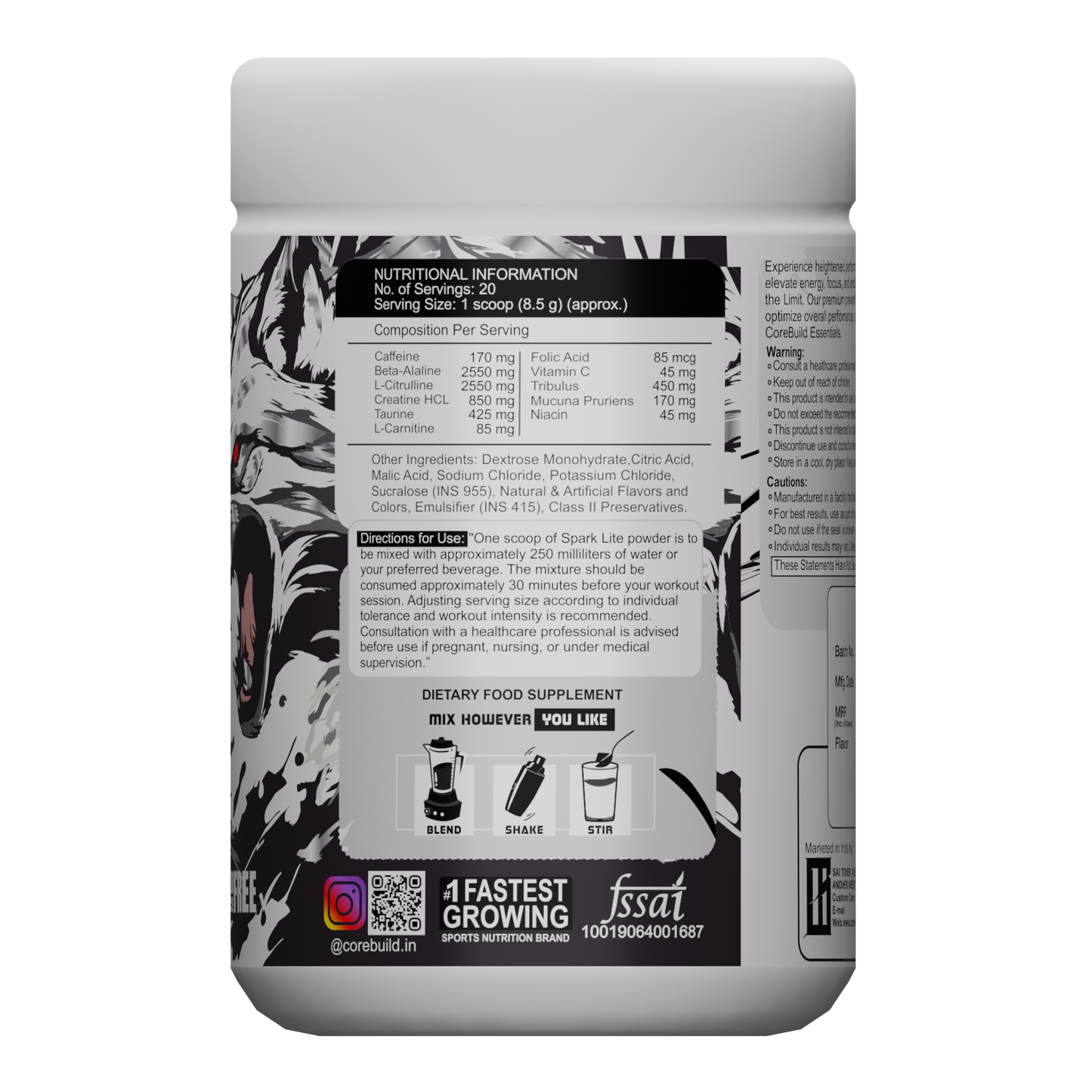 CoreBuild Spark – Advanced Pre-Workout Supplement for Energy, Focus & Strength